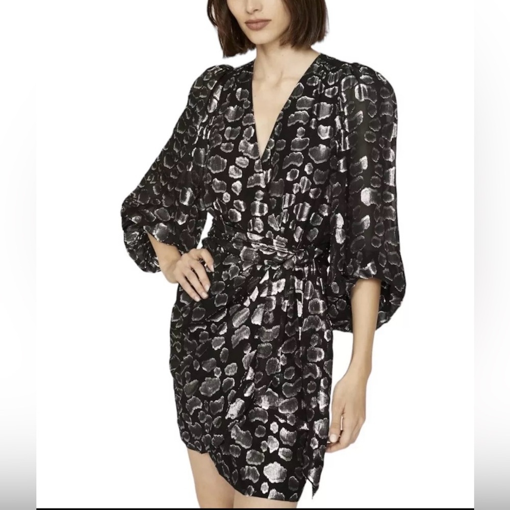 NWT ba&sh Black and Silver Mini Dress Size XS